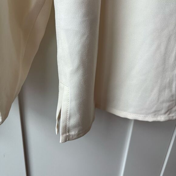 J Crew Puff-sleeve satin-back crepe top ivory PS NEW - Picture 14 of 14